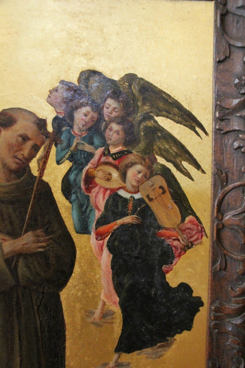 Tableau De Saint François d'Assise Avec Des Anges d'Apres Sandro Botticelli