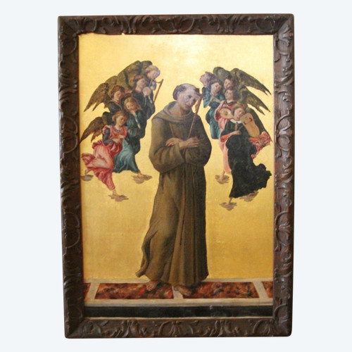 Tableau De Saint François d'Assise Avec Des Anges d'Apres Sandro Botticelli