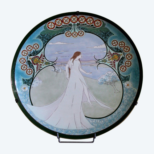 Gros Plat Kg Lunéville Signé Marchal Art Nouveau