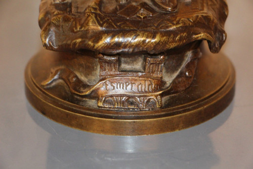 Esmeralda in bronzo di Adrien Etienne Gaudez XIX secolo