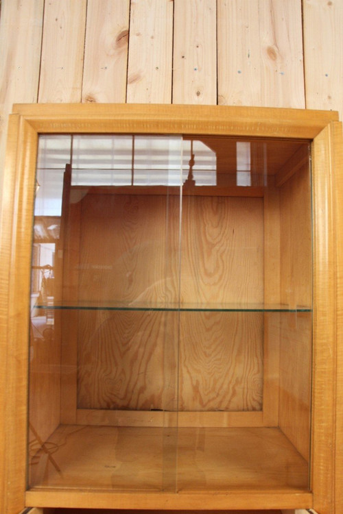 Wavy Sycamore Art Deco Display Case