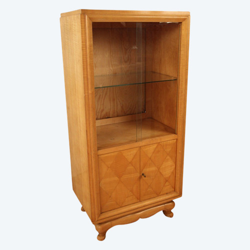 Wavy Sycamore Art Deco Display Case