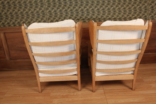 paire de fauteuils a oreilles 1950