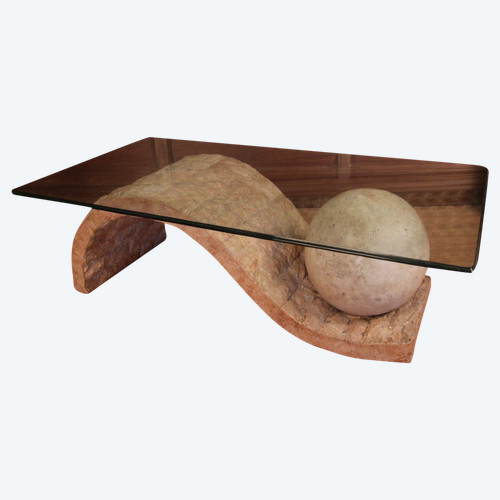 Table Basse En Pierre De Mactan By Magnussen Ponte , 1980s