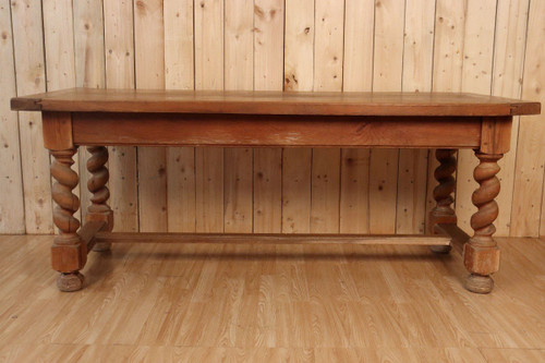 Grande Table De Ferme Pieds Torsadé