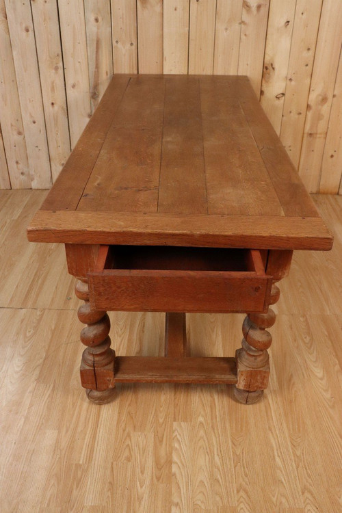 Grande Table De Ferme Pieds Torsadé