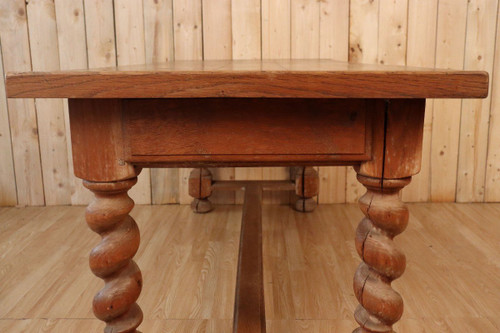 Grande Table De Ferme Pieds Torsadé