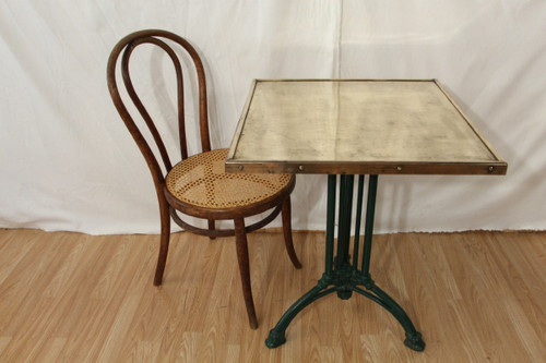 Table Bistrot Début XXème , Plateau En Laiton