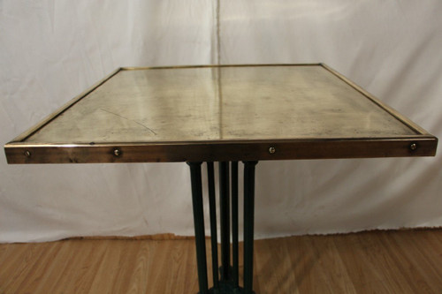 Table Bistrot Début XXème , Plateau En Laiton