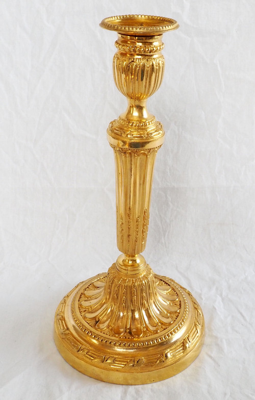 Pair of important Louis XVI ormolu candlesticks - 30cm