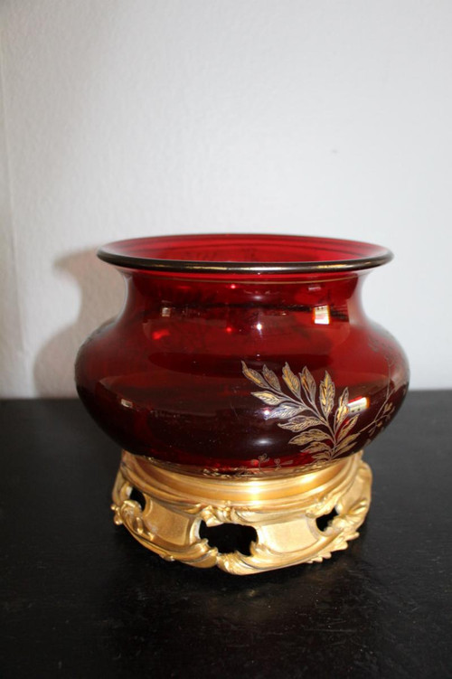 Napoleon III Crystal And Bronze Gilt Vase