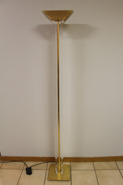 Lampada da terra in plexiglas Anno 70