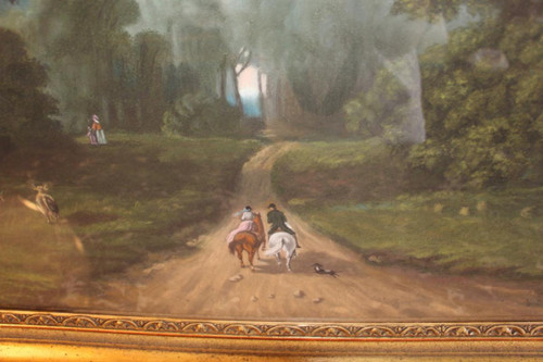 Paire De Grands Pastels XIX Eme