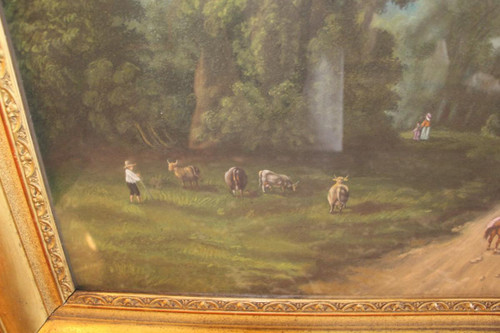 Paire De Grands Pastels XIX Eme