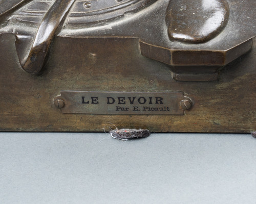 Allégorie du Devoir, bronze d’après Émile Picault, dernier quart du XIXe siècle