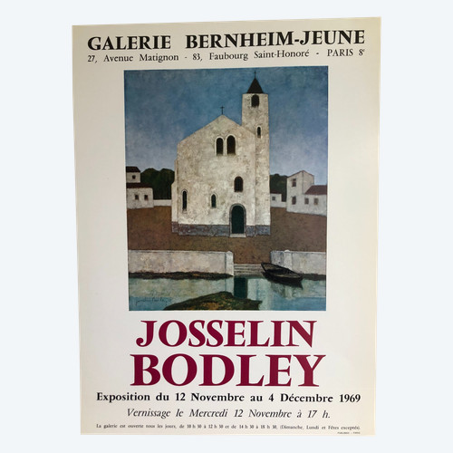 Affiche Josselin Bodley Galerie Bernheim-Jeune Paris 1969