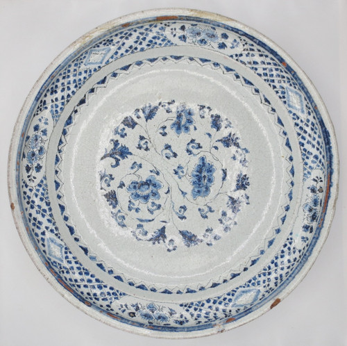 Saint Cloud earthenware dish, late 17th century.