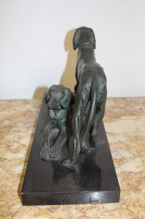 Bronzo con levrieri Art Déco 