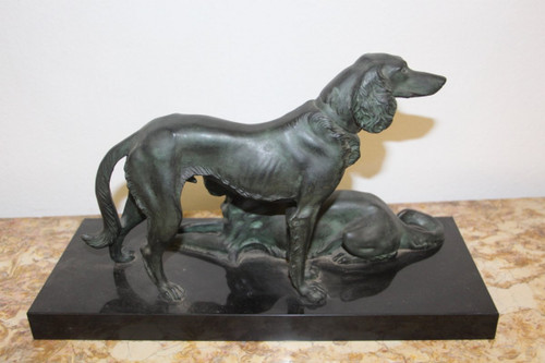 Bronzo con levrieri Art Déco 