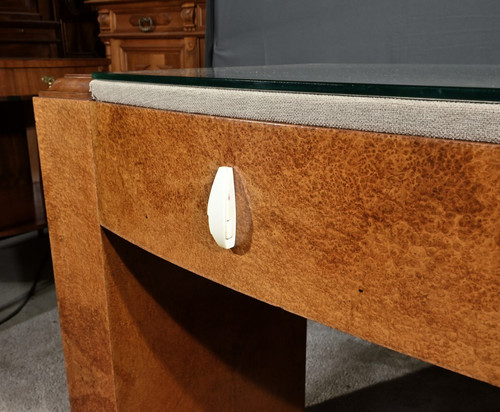 Small desk in Loupe d'Amboine, Speich Frères, Art Deco - 1930