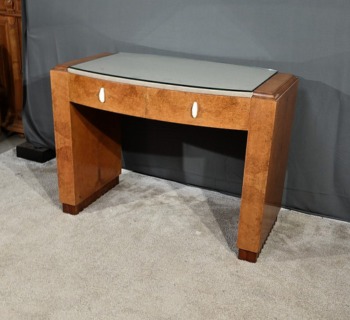 Small desk in Loupe d'Amboine, Speich Frères, Art Deco - 1930