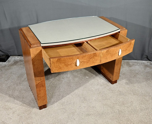 Small desk in Loupe d'Amboine, Speich Frères, Art Deco - 1930
