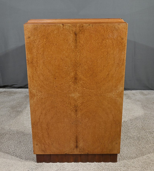 Small desk in Loupe d'Amboine, Speich Frères, Art Deco - 1930