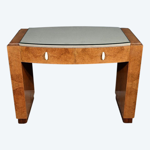 Small desk in Loupe d'Amboine, Speich Frères, Art Deco - 1930