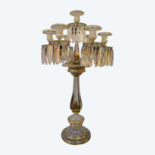 Exceptional Baccarat Crystal Candelabra With Latticini Decor