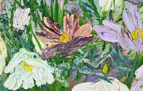 Öl auf Leinwand "Wilde Blumen" von I. Kitter Ferrus - Mitte 20.