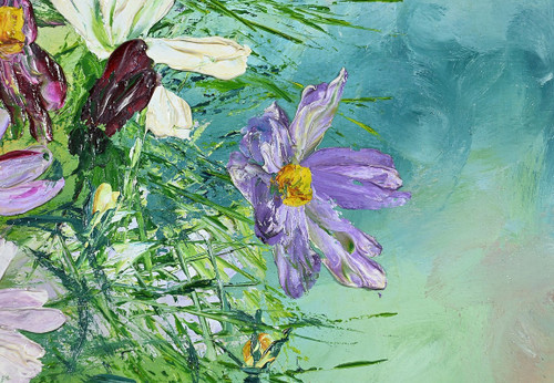 Öl auf Leinwand "Wilde Blumen" von I. Kitter Ferrus - Mitte 20.