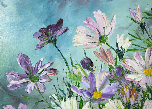 Öl auf Leinwand "Wilde Blumen" von I. Kitter Ferrus - Mitte 20.