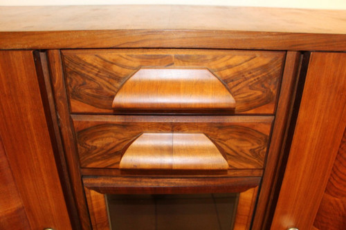 Credenza in radica di noce anni '50, timbrata