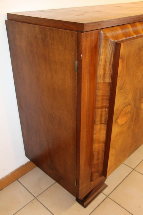 Credenza in radica di noce anni '50, timbrata
