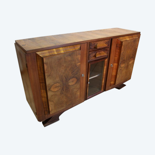 Credenza in radica di noce anni '50, timbrata