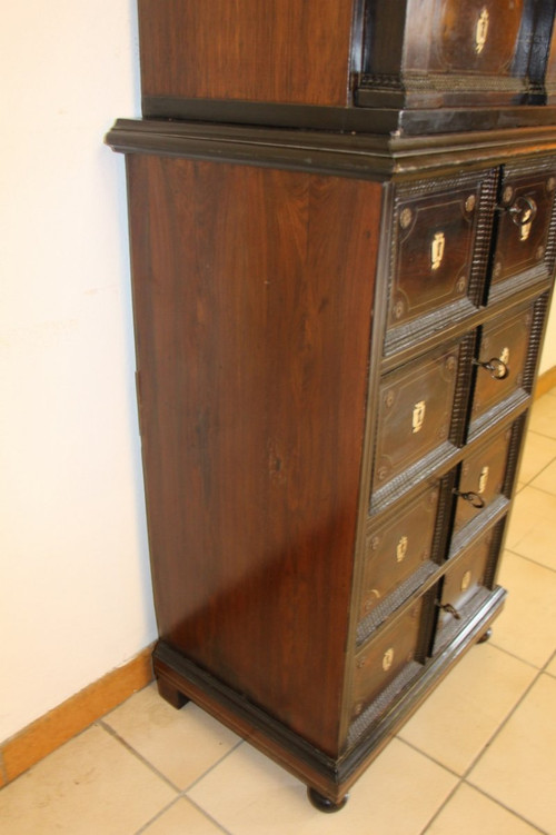 Cabinet XVIIeme En Palissandre Et Filet d'étain