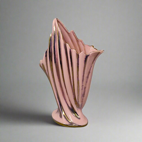 Étonnant vase rose et or des années 1960 par SICAS, édition limitée. Fabriqué en Italie