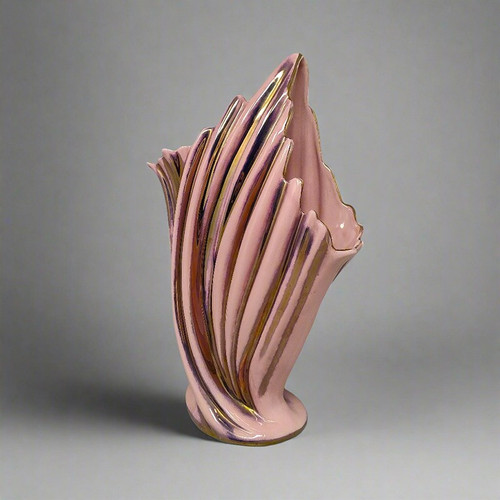 Étonnant vase rose et or des années 1960 par SICAS, édition limitée. Fabriqué en Italie