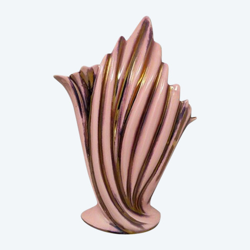 Étonnant vase rose et or des années 1960 par SICAS, édition limitée. Fabriqué en Italie
