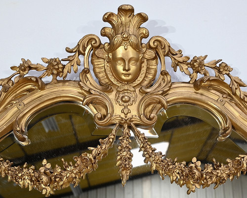 Grande specchio in stile Luigi XIV - Luigi XV, periodo Napoleone III - Metà del XIX secolo