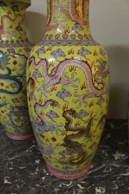 Suite Of Four Large Porcelain Vases , China Early XXth Century