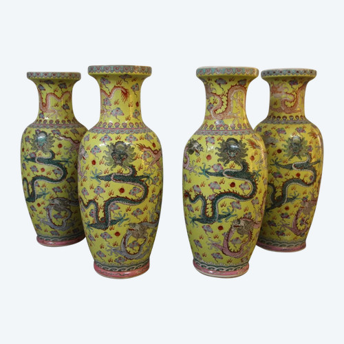 Suite Of Four Large Porcelain Vases , China Early XXth Century