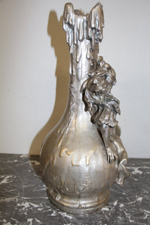 Bronze Silver Art Nouveau De Ferville Suan