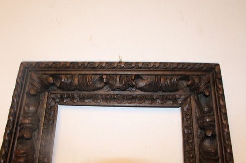 Cadre XVIIeme En Chene Sculpté De Feuilles d'Acanthe