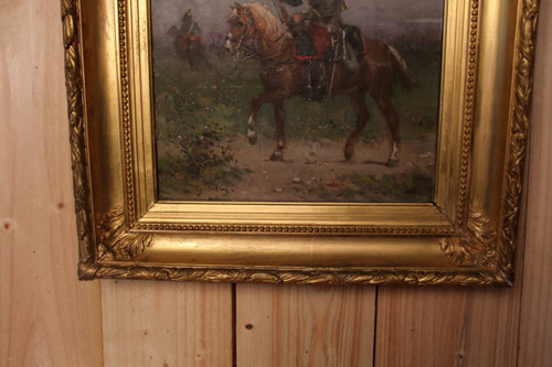 Olio su tela di Gustave Oudry "il drago a cavallo"