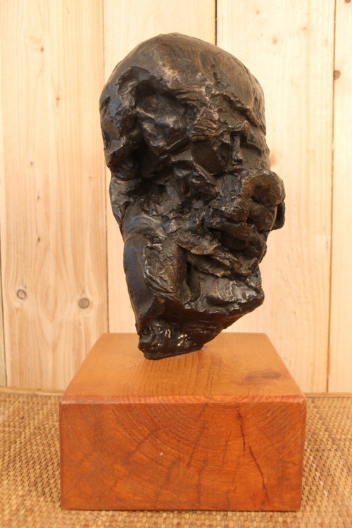 Victor Prouvé: Child's Head in Bronze, Old Jean Prouvé Collection, published in 8 copies