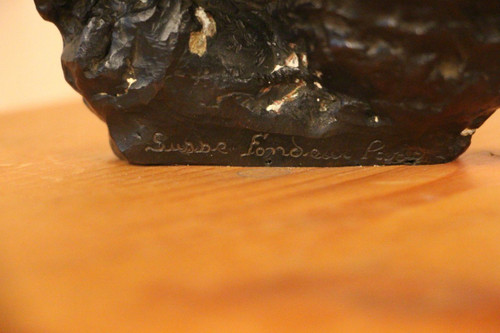 Victor Prouvé: Child's Head in Bronze, Old Jean Prouvé Collection, published in 8 copies