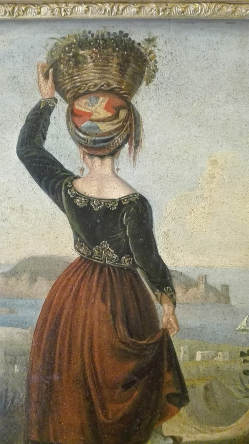 Femme Chypriote  XIXe siècle huile sur papier vue du site Kyriana