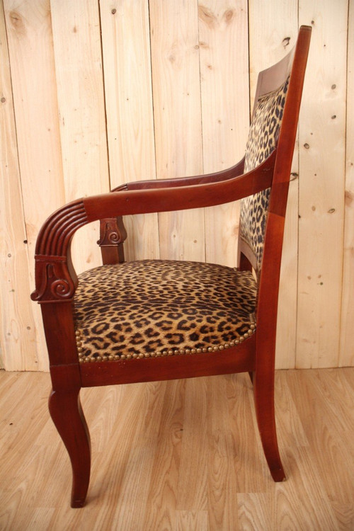 Fauteuil époque empire En Acajou
