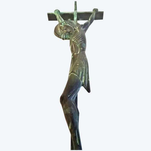 Christ on cross in bronze early 20th century